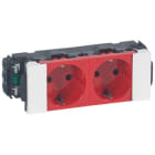 LEGRAND - Mosaic 2-fach Schutzkontakt-Steckdose 45°, Snap-On, EBS Farbe: Rot