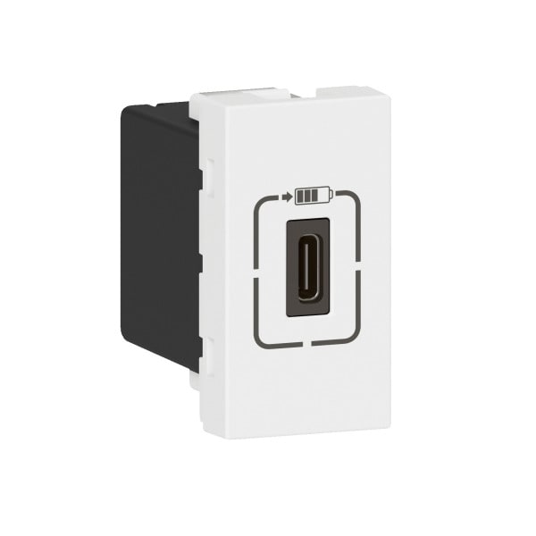 LEGRAND - Mosaic USB Typ-C Ladesteckdose 1-modulig, Ladestrom 1,5 A Farbe: Ultraweiß