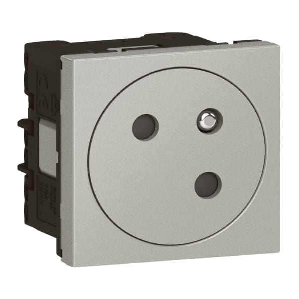 LEGRAND - Mosaic Link Steckdose 45° F/B Standard, erhöhter Berührungsschutz Farbe: Alu