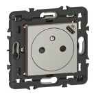 LEGRAND - Mosaic Steckdose F/B Standard erhöhter Berührungsschutz, USB-C Farbe: Schwarz