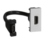 LEGRAND - Mosaic HDMI 2.0 Anschlusseinheit vorverdrahtet, 1mod, mit Kabel Fabe: Aluminium