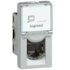 LEGRAND - Mosaic 1-fach RJ45, Kat 6A, UTP, 1-modulig, Farbe: Aluminium