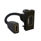 LEGRAND - Mosaic 1.4 HDMI-Einheit, vorverdrahtet, 1mod, inkl. Kabel 15 cm, Farbe: Schwarz