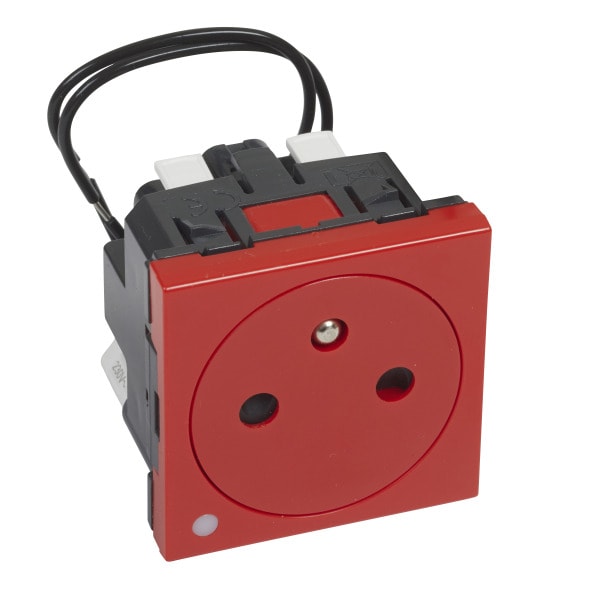 LEGRAND - Mosaic Steckdose F/B Std antibakt beleuchtet erhöhter Berührungsschutz Farbe:Rot