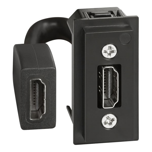 BTICINO - LivingNow 1-moduliger Einsatz HDMI mit Anschlusskabel und Stecker