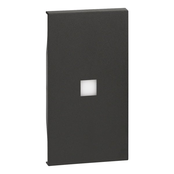 BTICINO - LivingNow 2-mod. Tastenabdeckung mit großem Beleuchtungsfenster, Farbe Black