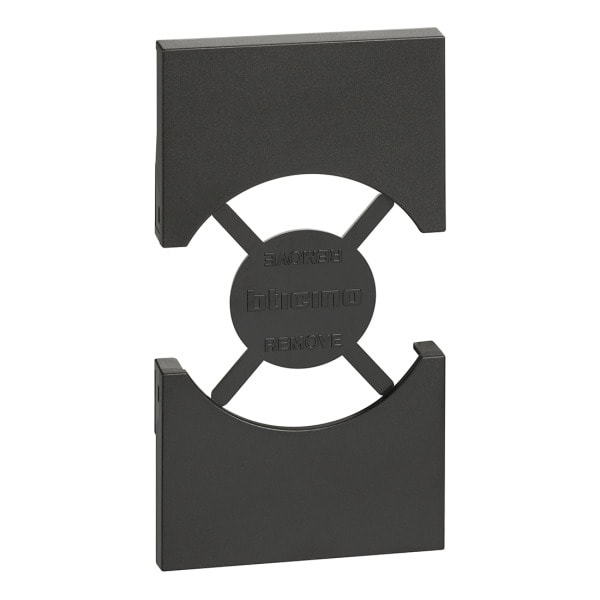 BTICINO - LivingNow 2-modulige Abd. für Steckdose Schuko/Italienische Norm, Farbe Black