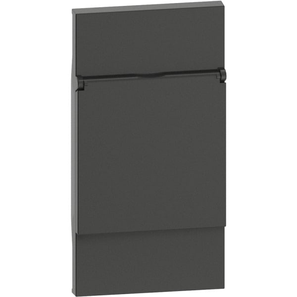 BTICINO - LivingNow Abdeckung mit Klappdeckel für Schutzkontakt-Steckdose, Farbe Black