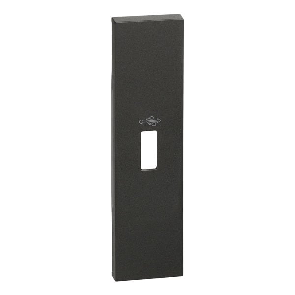 BTICINO - LivingNow 1-modulige Abdeckung für USB-Datendose in der Farbausführung Black