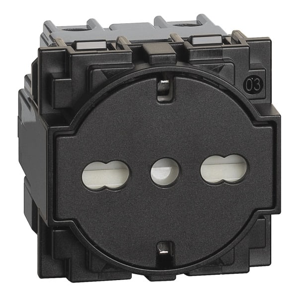 BTICINO - LivingNow Kombinationssteckdose Schuko/Italien in flacher Optik, Farbe Black