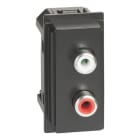 BTICINO - LivingNow 1-modulige Audio-Anschlussbuchse RCA rot/weiß in der Farbe Black