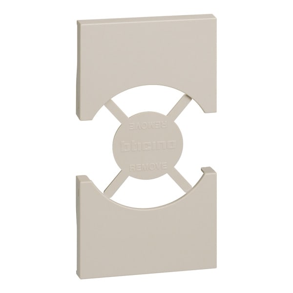 BTICINO - LivingNow 2-modulige Abd. für Steckdose Schuko/Italienische Norm, Farbe Sand