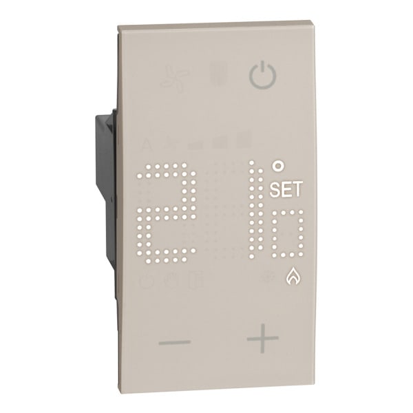 BTICINO - LivingNow 2-moduliger Thermostat mit Display in der Farbausführung Sand
