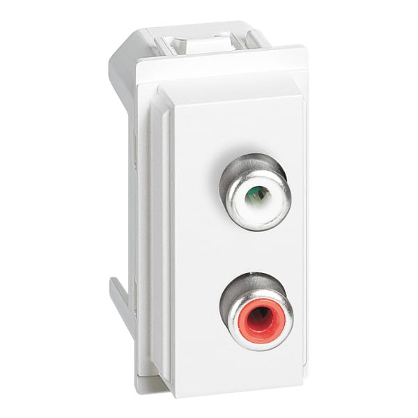 BTICINO - LivingNow 1-modulige Audio-Anschlussbuchse RCA rot/weiß in der Farbe White