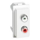 BTICINO - LivingNow 1-modulige Audio-Anschlussbuchse RCA rot/weiß in der Farbe White