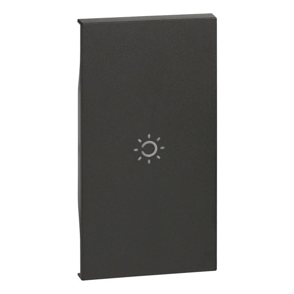 BTICINO - LivingNow 2-modulige Tastenabdeckung mit Symbol ''Licht'' in der Farbe Black