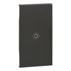 BTICINO - LivingNow 2-modulige Tastenabdeckung mit Symbol ''Licht'' in der Farbe Black