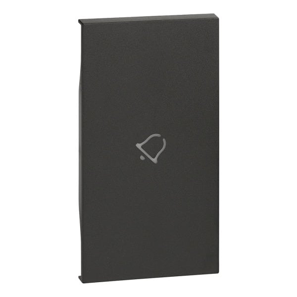 BTICINO - LivingNow 2-modulige Tastenabdeckung mit Symbol ''Glocke'' in der Farbe Black