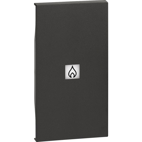 BTICINO - LivingNow 2-modulige Tastenabdeckung mit Symbol ''Heizung'' in der Farbe Black