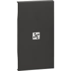 BTICINO - LivingNow 2-modulige Tastenabdeckung mit Symbol ''Ventilator'' in der Farbe Black