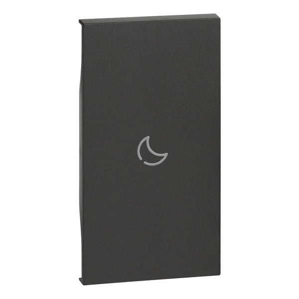 BTICINO - LivingNow 2-mod. Tastenabdeckung für MyHome mit Symbol ''Nacht'', Farbe Black