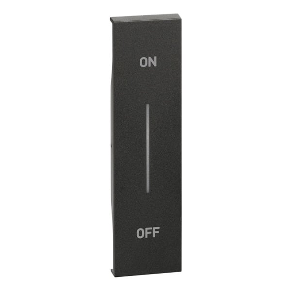 BTICINO - LivingNow 1-modulige Tastenabdeckung My Home mit Aufdruck ''ON-OFF'', Farbe Black