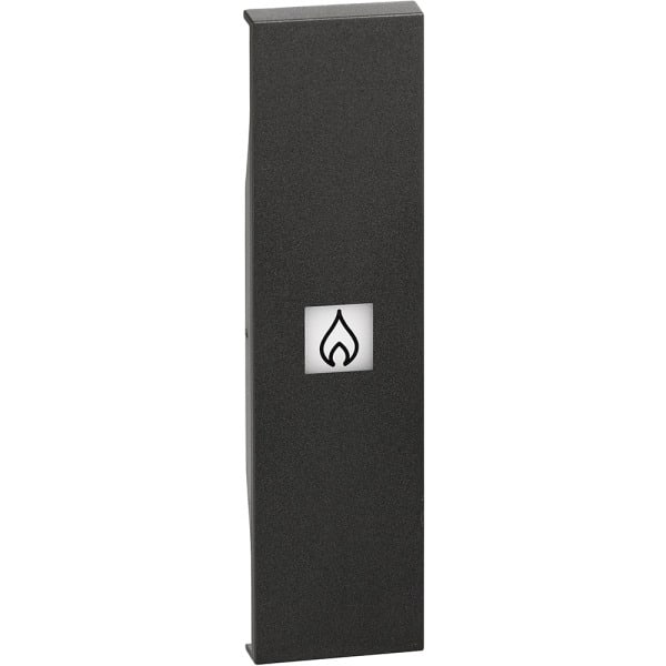 BTICINO - LivingNow 1-modulige Tastenabdeckung mit Symbol ''Heizung'' in der Farbe Black