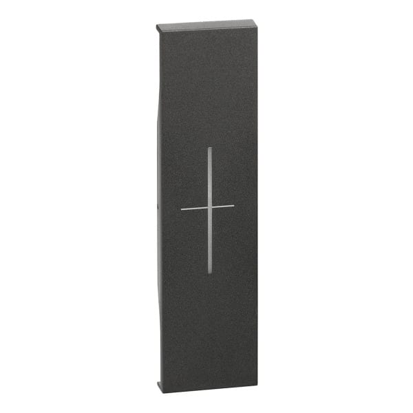BTICINO - LivingNow 1-modulige Tastenabdeckung My Home mit Symbol ''Stop'', Farbe Black