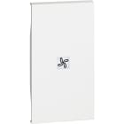 BTICINO - LivingNow 2-modulige Tastenabdeckung mit Symbol ''Ventilator'' in der Farbe White