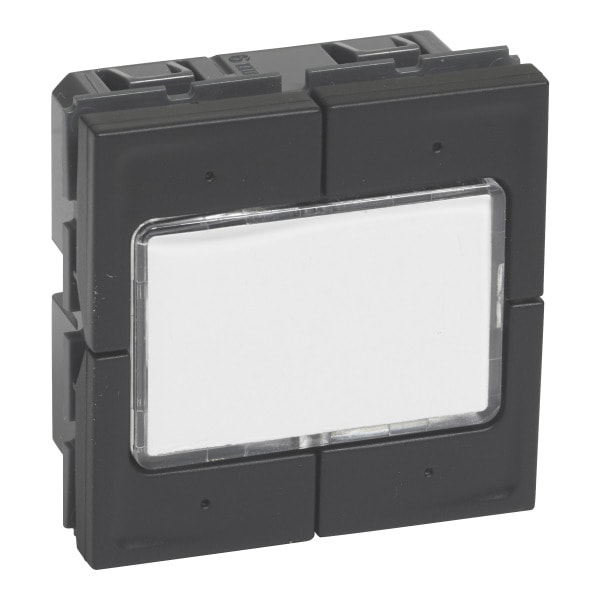 LEGRAND - Mosaic 4-fach elektronischer Taster, 2 modulig, 0-24V Farbe: Schwarz