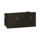 LEGRAND - Mosaic Link 2x Steckdose 45° F/B Std, erhöhter Berührungsschutz Farbe: Schwarz