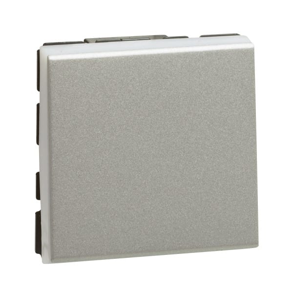 LEGRAND - MSC Wechselschalter 10A, Steckklemmen, 2-modulig, beleuchtbar Farbe: Aluminium