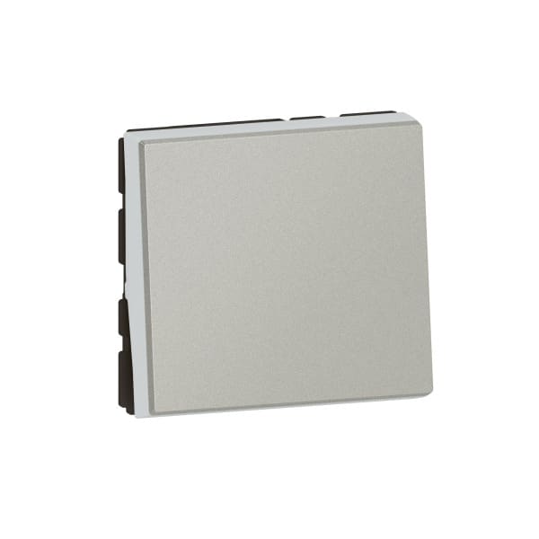 LEGRAND - MSC Taster 6A, Steckklemmen, 2-modulig, beleuchtbar, Farbe: Aluminium