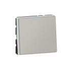 LEGRAND - MSC Taster 6A, Steckklemmen, 2-modulig, beleuchtbar, Farbe: Aluminium