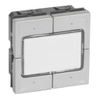 LEGRAND - Mosaic 4-fach elektronischer Taster, 2 modulig, 0-24V Farbe: Aluminium