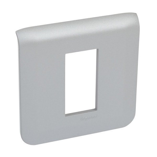 LEGRAND - Mosaic Rahmen 2-modulig für 1-modulig, horizontal Farbe: Aluminium