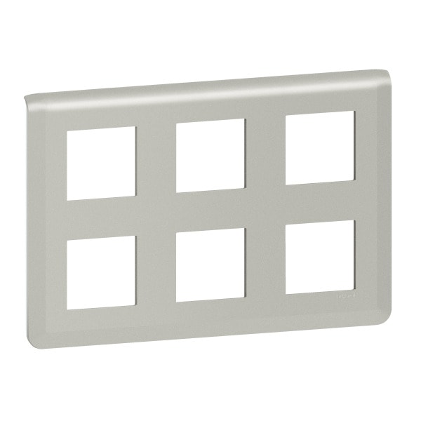 LEGRAND - Mosaic Rahmen 2x3x2-modulig, horizontal Farbe: Aluminium