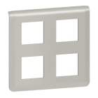 LEGRAND - Mosaic Rahmen 2x2x2-modulig, horizontal Farbe: Aluminium