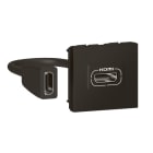 LEGRAND - Mosaic Einsatz HDMI Typ A, 2 mod, inklusive 15 cm Anschlusskabel Farbe: Schwarz