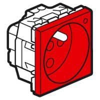LEGRAND - MSC Steckdose F/B Std, beleuchtet, codiert, erhöhter Berührungsschutz, Farbe:Rot
