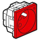LEGRAND - MSC Steckdose F/B Std, beleuchtet, codiert, erhöhter Berührungsschutz, Farbe:Rot