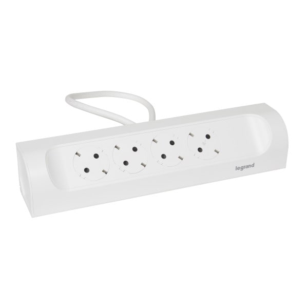 LEGRAND - Ecksteckdosenleiste 4x Steckdose, 1 Meter Kabel  Farbe: Ultraweiß