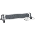 LEGRAND - Dreh. SDO-Leiste 3x Steckdose, USB A+C, SPD, 1,5m Kabel Farbe: Ultraweiß/Schwarz
