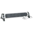 LEGRAND - Drehbare Steckdosenleiste 4x Steckdose, MCB, 1,5m Kabel Farbe: Ultraweiß/Schwarz