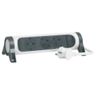 LEGRAND - Drehbare Steckdosenleiste 3x Steckdose, 1,5m Kabel Farbe: Ultraweiß/Schwarz