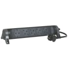 LEGRAND - Drehbare Steckdosenleiste 5x Steckdose, 1,5m Kabel Farbe: Schwarz