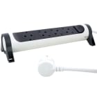 LEGRAND - Drehbare Steckdosenleiste 4x Steckdose, 3m Kabel Farbe: Ultraweiß/Schwarz