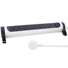 LEGRAND - Drehbare Steckdosenleiste 5x Steckdose, 3m Kabel Farbe: Ultraweiß/Schwarz