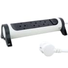LEGRAND - Drehbare Steckdosenleiste 3x Steckdose, 5m Kabel Farbe: Ultraweiß/Schwarz