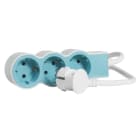 LEGRAND - Flache Steckdosenleiste 3x Steckdose, 1,5 Meter Kabel Farbe: Soft Blue